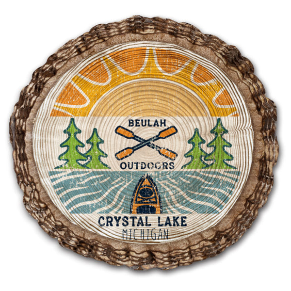Crystal Lake Michigan Wood Coaster