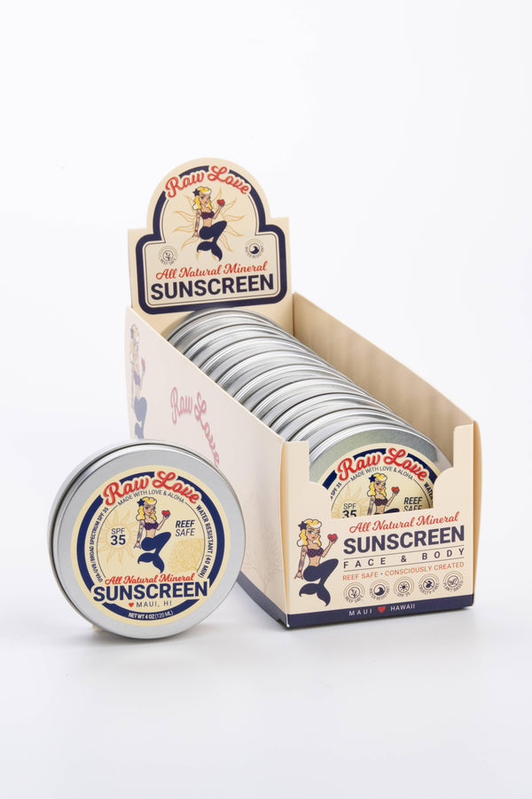 SPF 35 Mineral Sunscreen Tin – Reef-Safe, Zero Waste, 4 oz