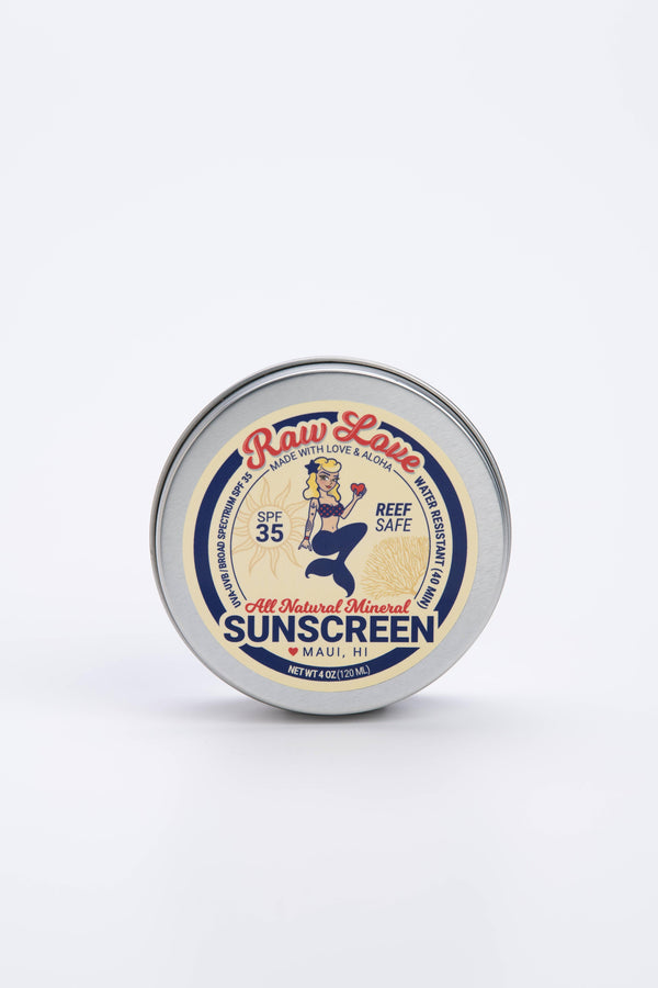 SPF 35 Mineral Sunscreen Tin – Reef-Safe, Zero Waste, 4 oz