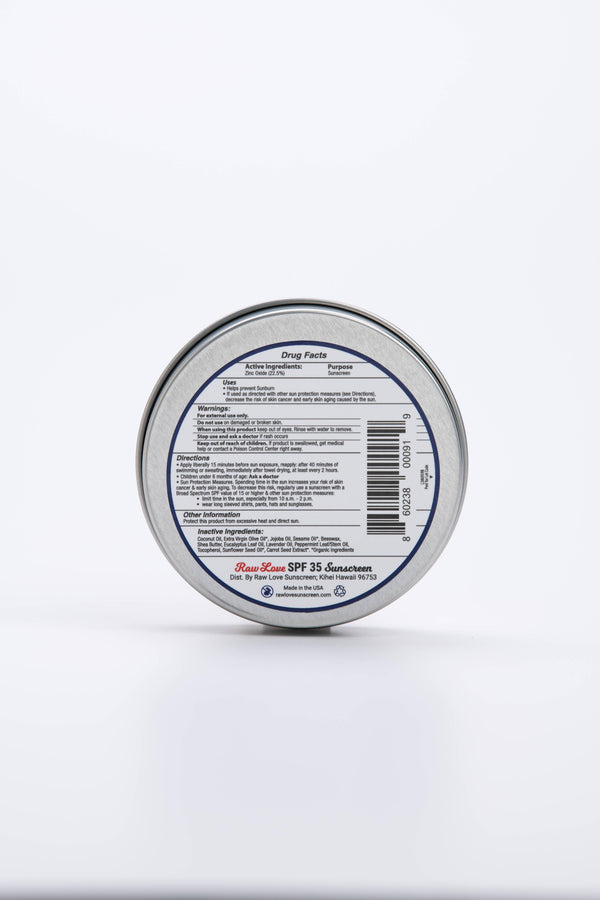 SPF 35 Mineral Sunscreen Tin – Reef-Safe, Zero Waste, 4 oz