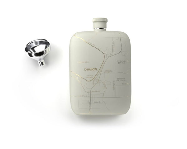 Beulah Etched Matte White 6 oz Flask