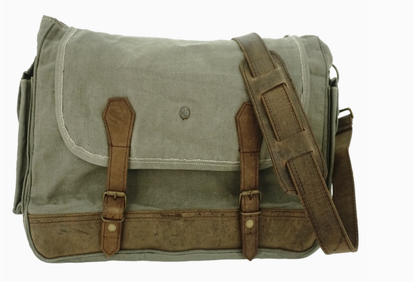 Recycled Military Tent Messenger Bag