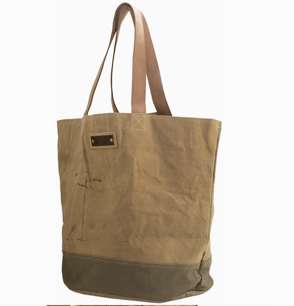 Large Recycled Military Tent Tote