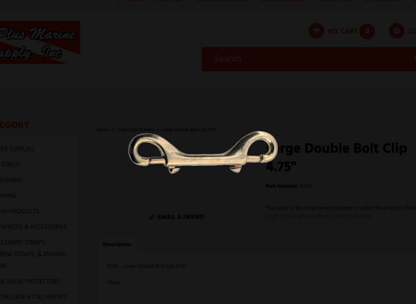 Double Bolt Clip Brass Medium