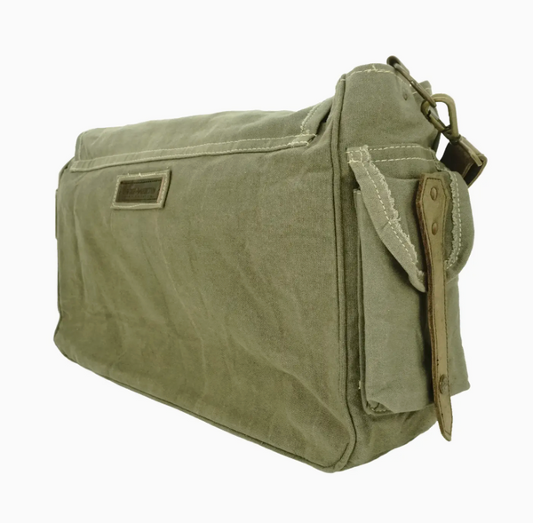 Recycled Military Tent Messenger Bag