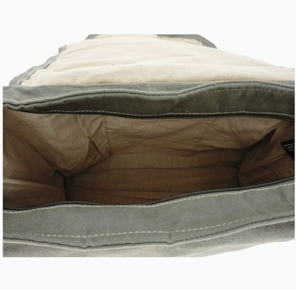 Recycled Military Tent Messenger Bag