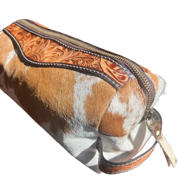 Cowhide Leather Toiletry Bag