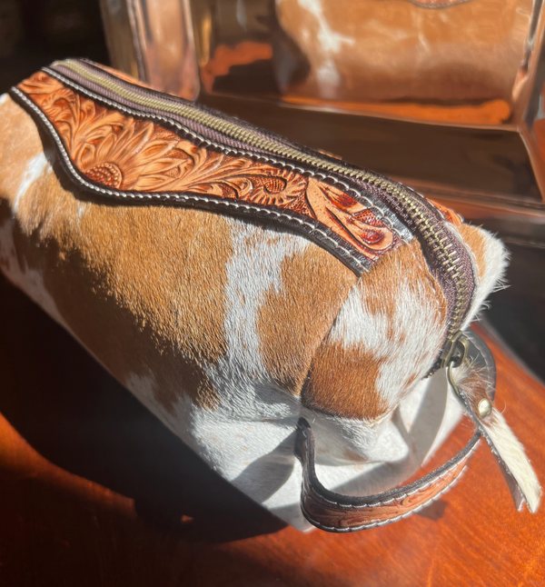 Cowhide Leather Toiletry Bag