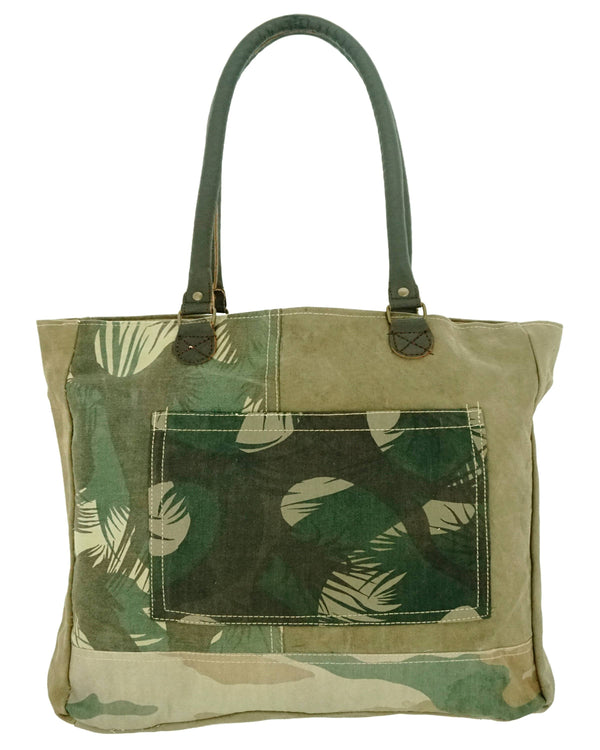Recycled Tent Tote with Camouflage