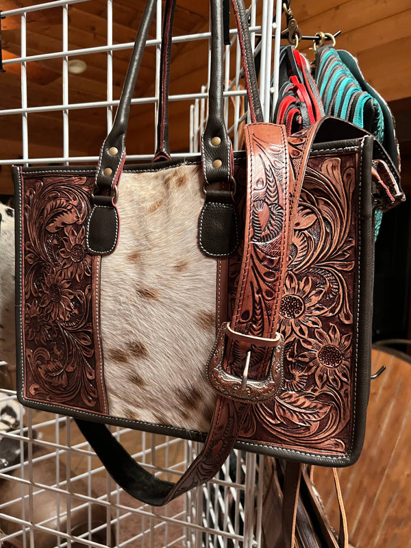 Sunflower Western Tooled purse