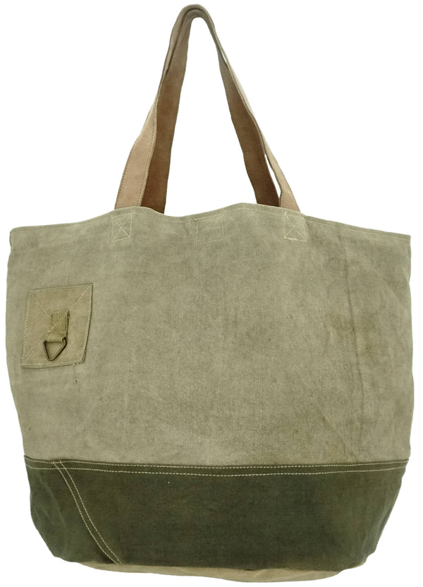 Large Plain Recycled Military Tent Tote