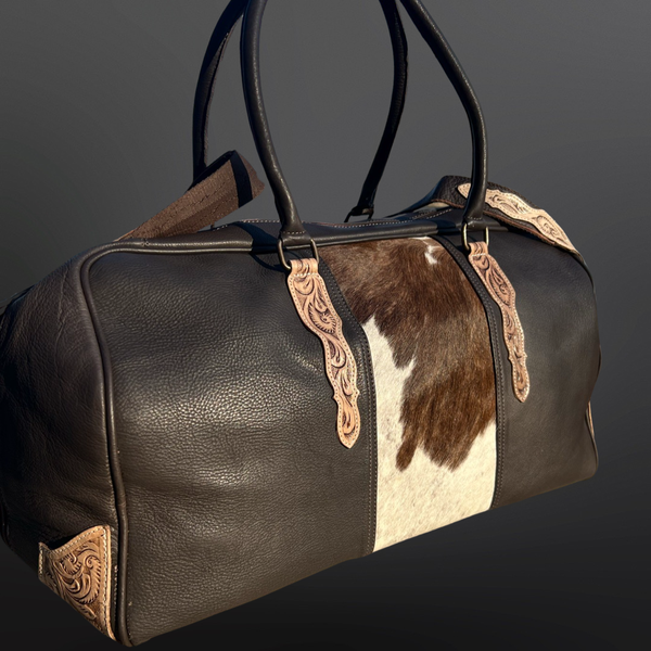 Western Tooled Leather Duffel Bag