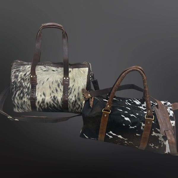 Genuine Cowhide Leather Duffel Bag - Travel Bag