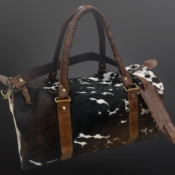 Genuine Cowhide Leather Duffel Bag - Travel Bag
