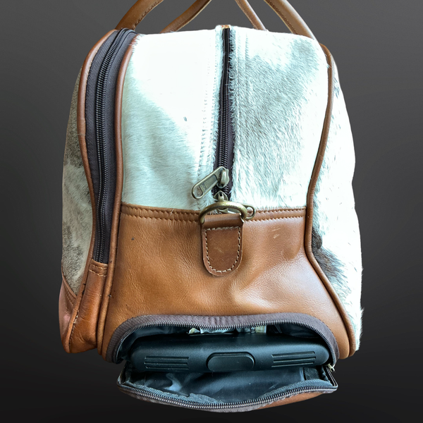 Western Cowhide Wheeled Duffel Bag Carry On