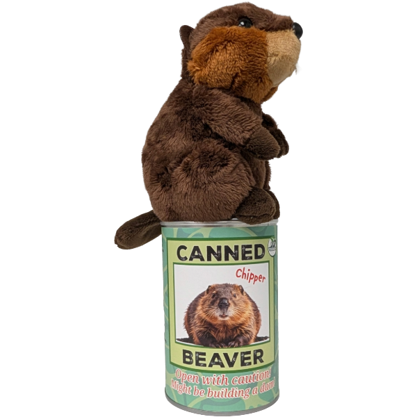Chipper the Canned Beaver | Stuffed Animal Plush w/Jokes