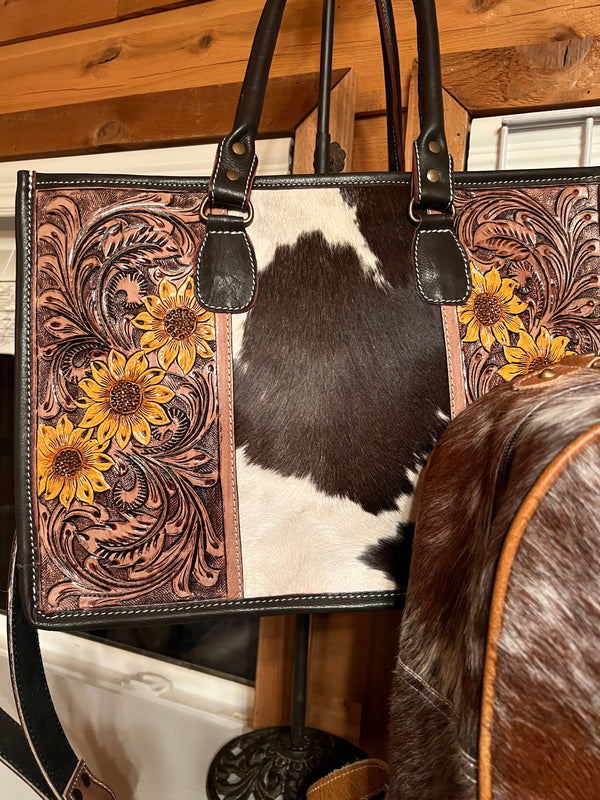 Sunflower Western Tooled purse