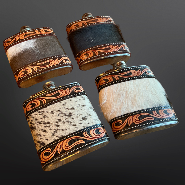 Cowhide Western Flask