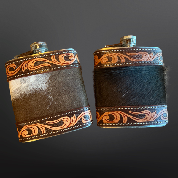 Cowhide Western Flask