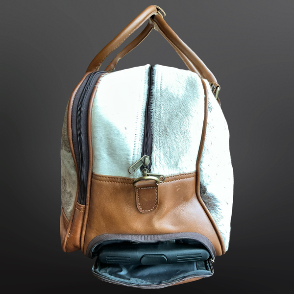 Western Cowhide Wheeled Duffel Bag Carry On