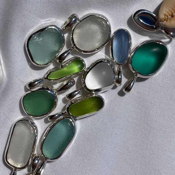 White Sea Glass Necklace (Handmade)
