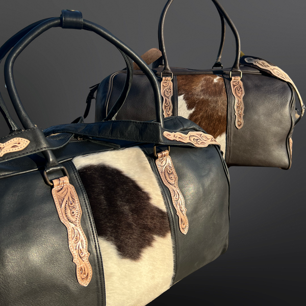 Western Tooled Leather Duffel Bag
