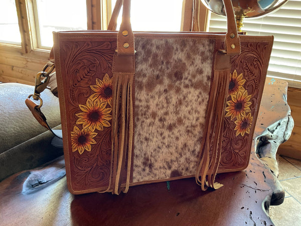 Sunflower Western Tooled purse