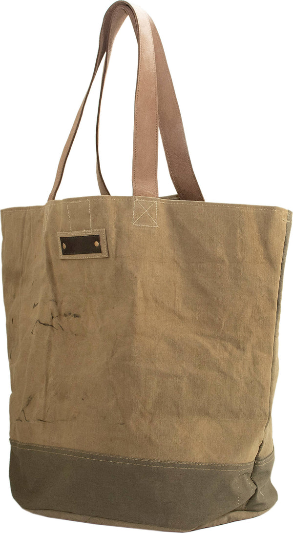 Large Plain Recycled Military Tent Tote