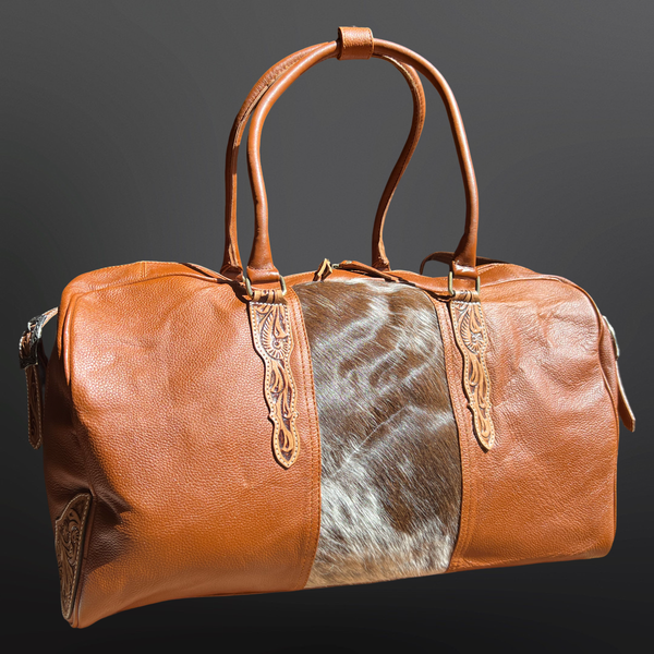 Western Tooled Leather Duffel Bag