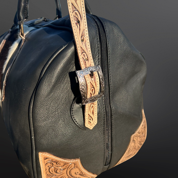 Western Tooled Leather Duffel Bag
