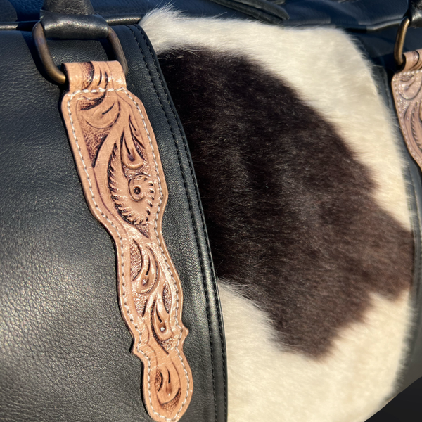 Western Tooled Leather Duffel Bag