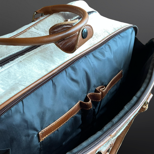 Western Cowhide Wheeled Duffel Bag Carry On