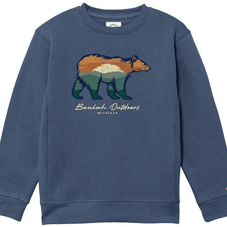 Youth Sunset Bear Crew Sweatshirt